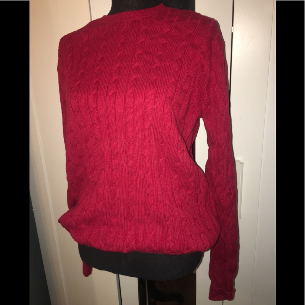 EUC Red Izod Cable Knit Sweater